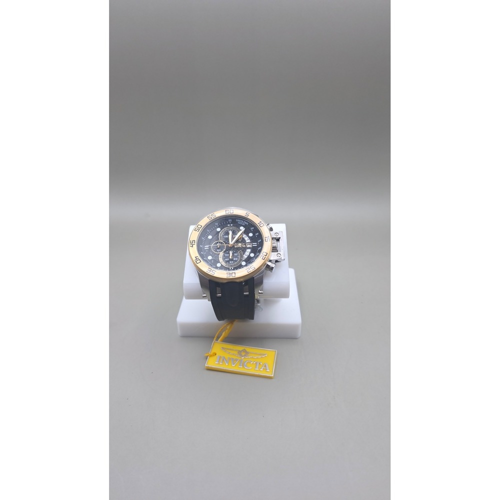 Invicta I-Force Men's Watch - 51mm. Black/ Gold Bezel Black Silicone Strap New